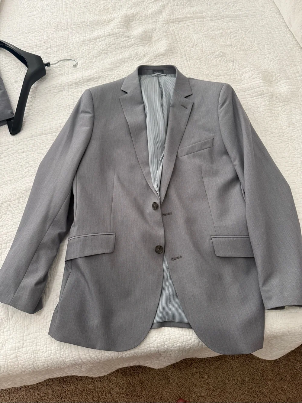 Madison Light Gray Men's Two-Button Suit Blazer